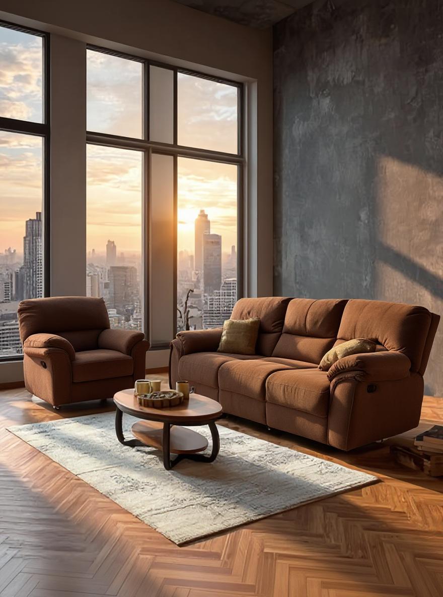 recliner sofa with matching armchair.